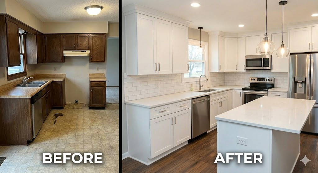 Naples kitchen renovation before and after