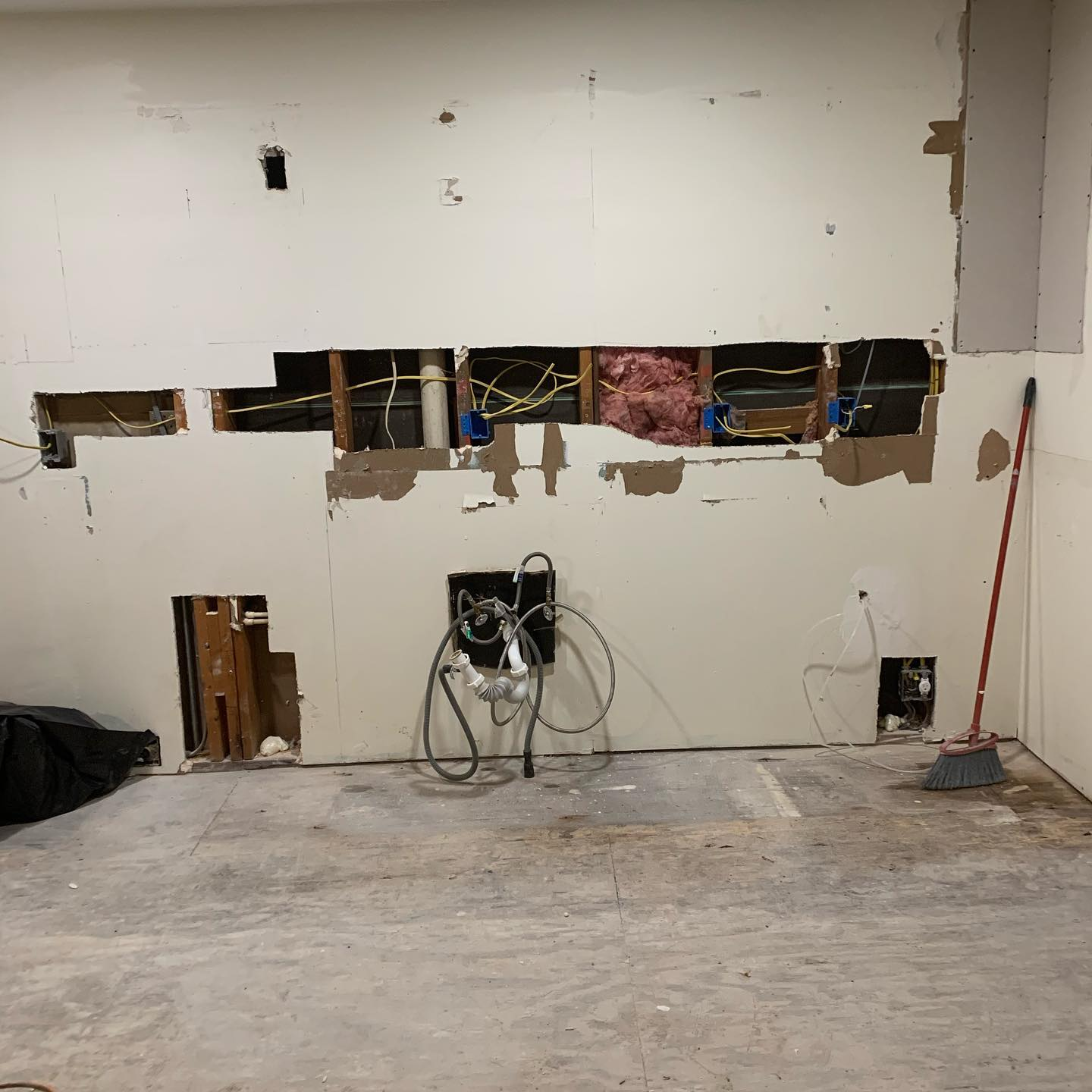 Renovation in progress — open walls